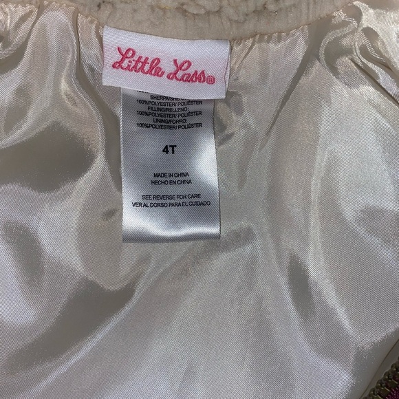 Little Lass Puffy Quilted Vest-Toddler Girls in Beige, Burgundy and Yellow SZ 4T - Picture 4 of 4